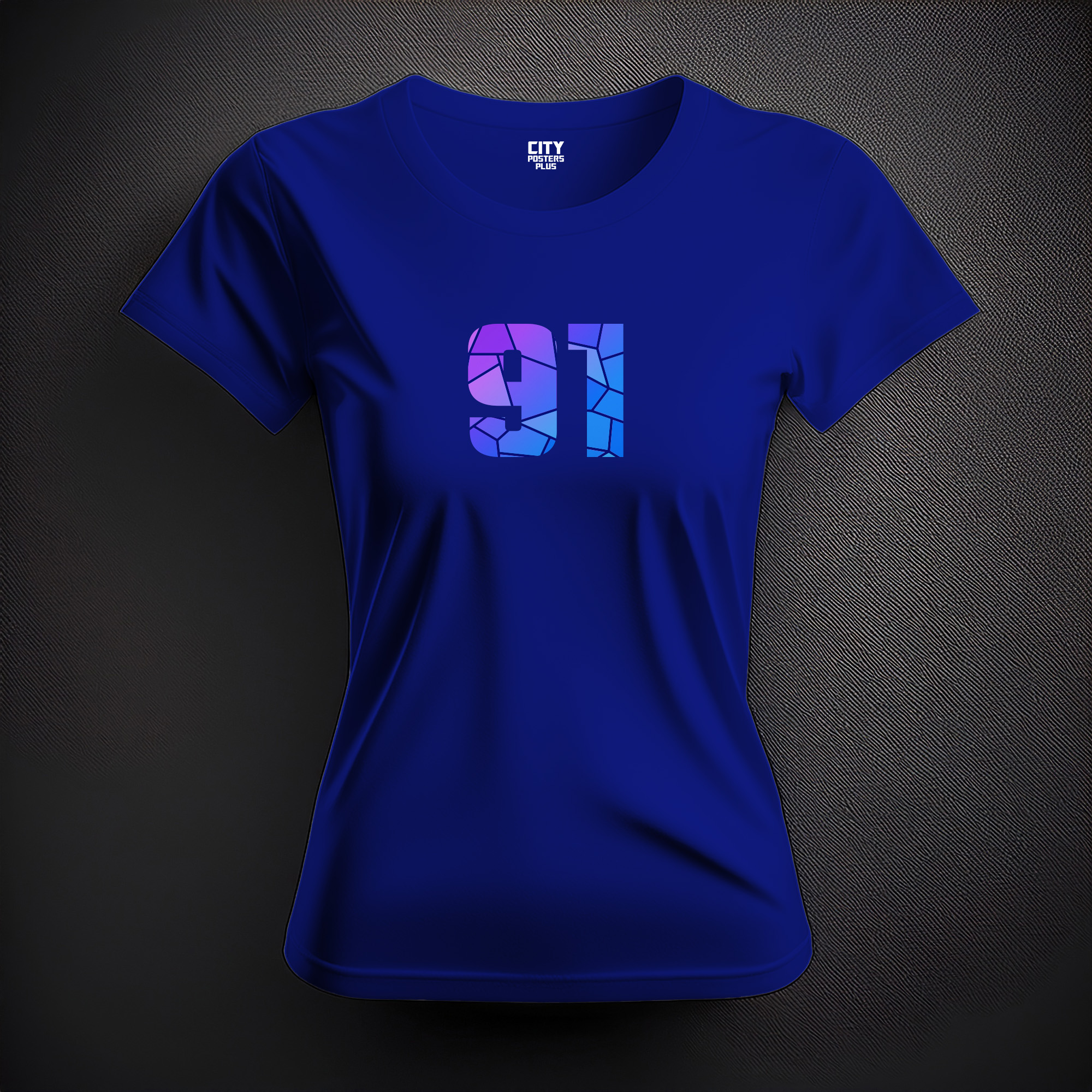 91 Number Women T-Shirt (Royal Blue)