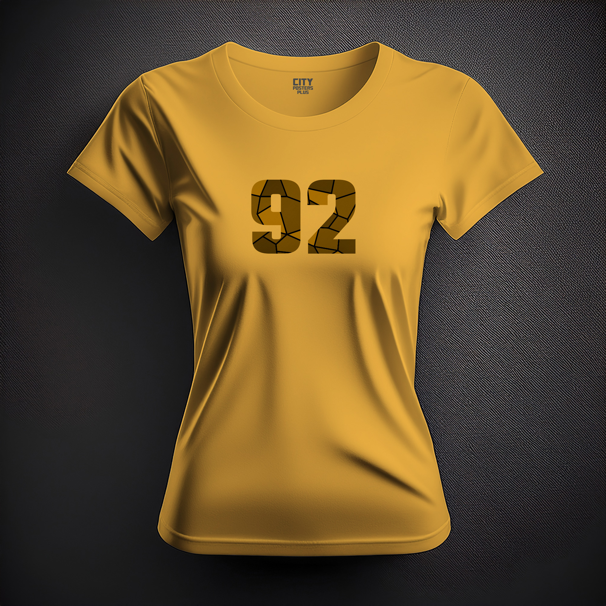 92 Number Women T-Shirt (Golden Yellow)