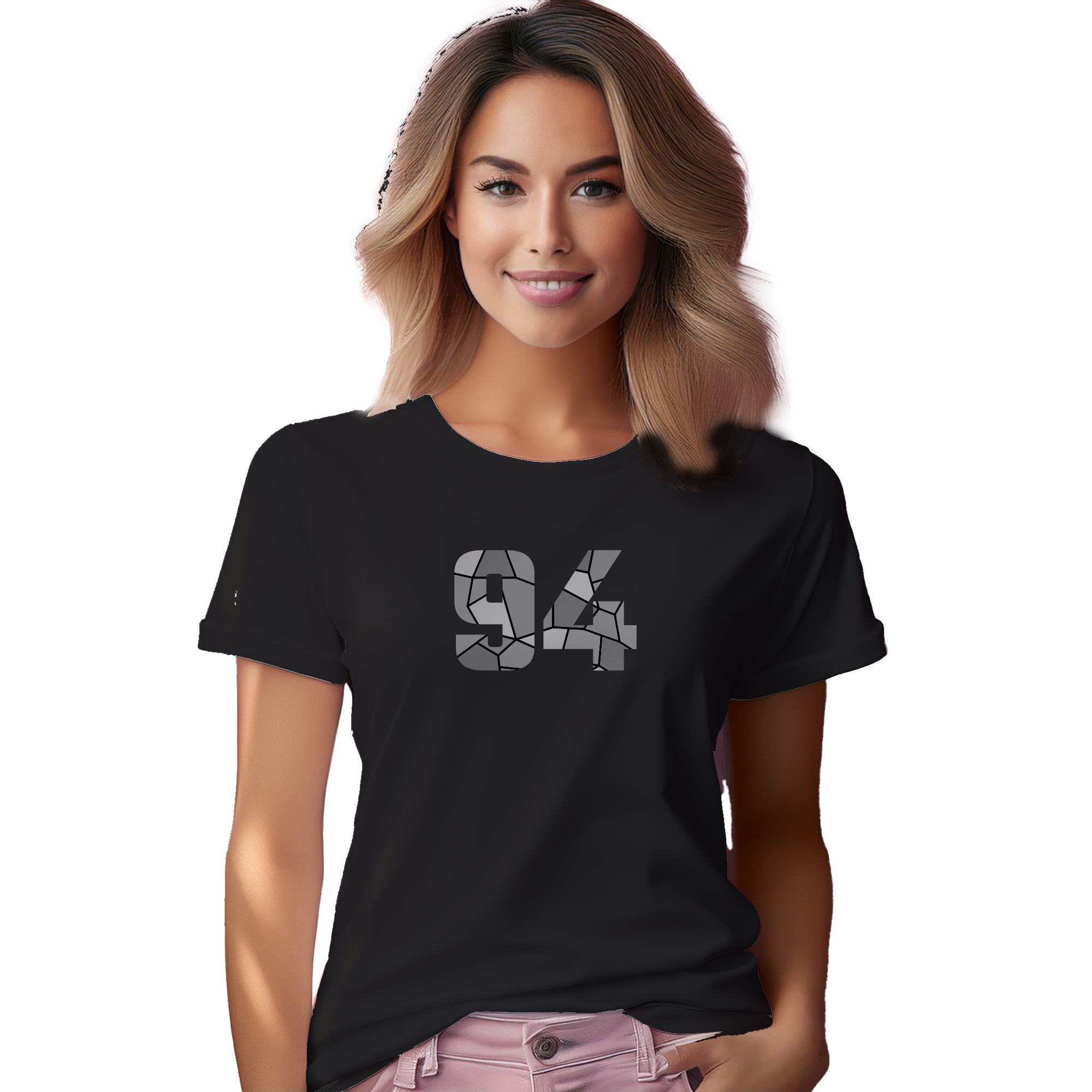 94 Number Women T-Shirt (Black) | 360 Fog Plus