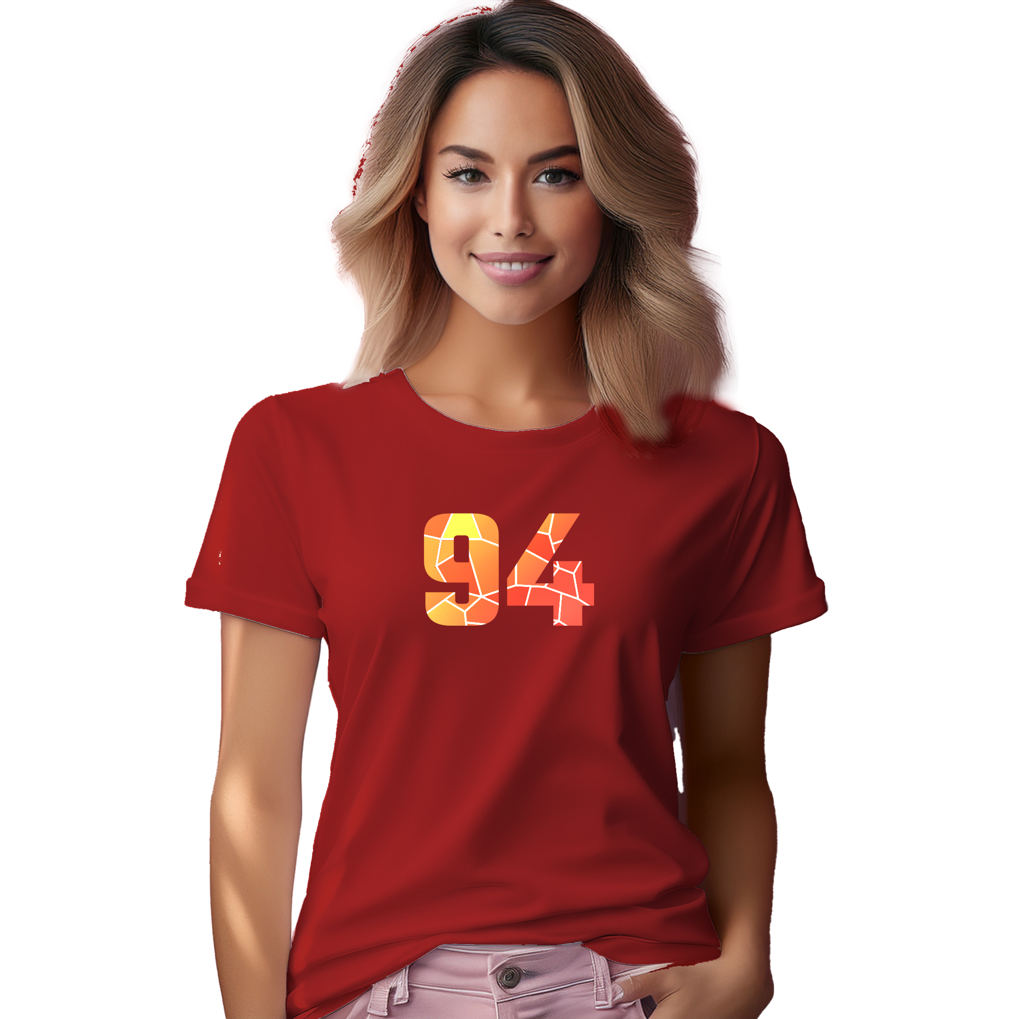 94 Number Women T-Shirt (Red) | 360 Fog Plus