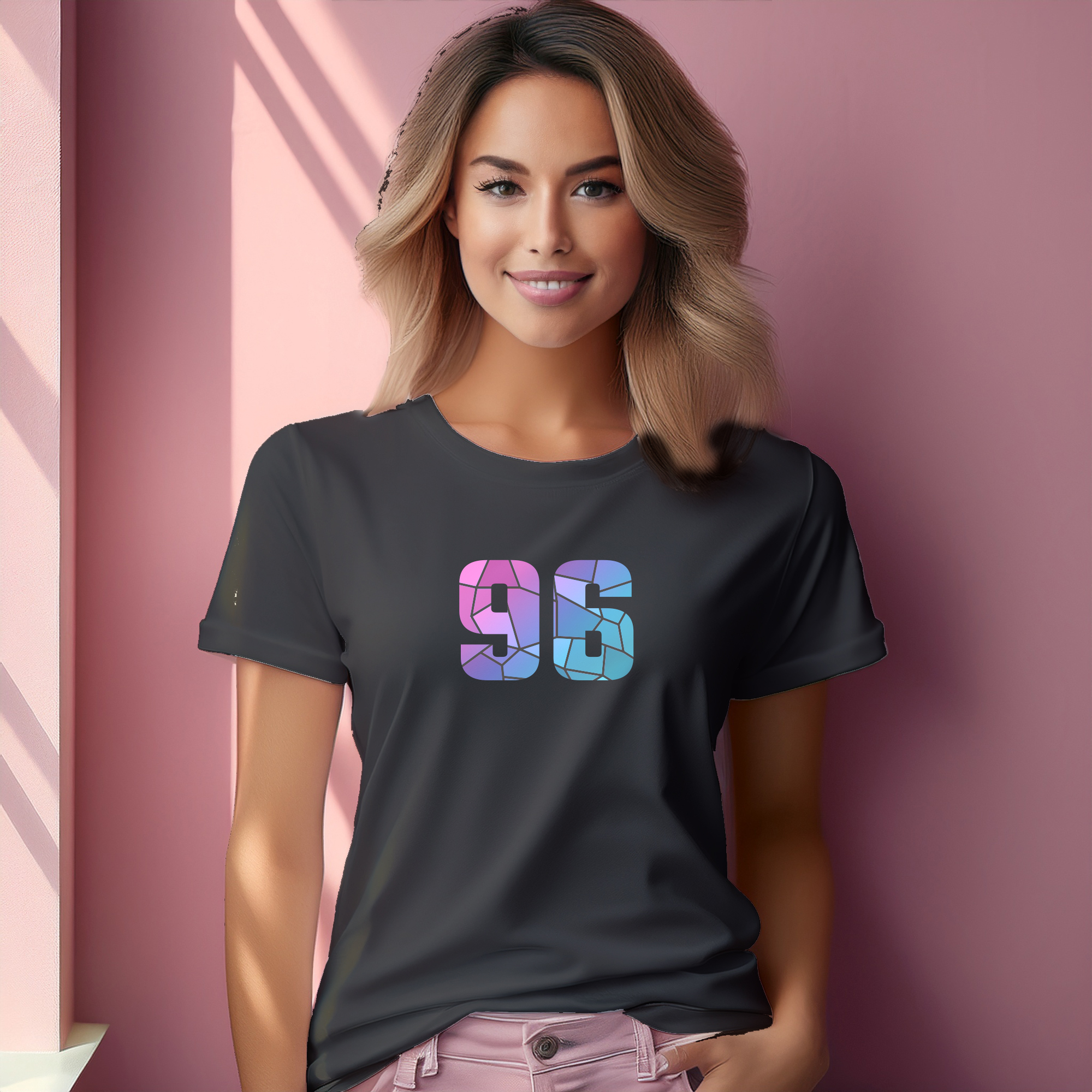 96 Number Women T-Shirt (Charcoal Grey)