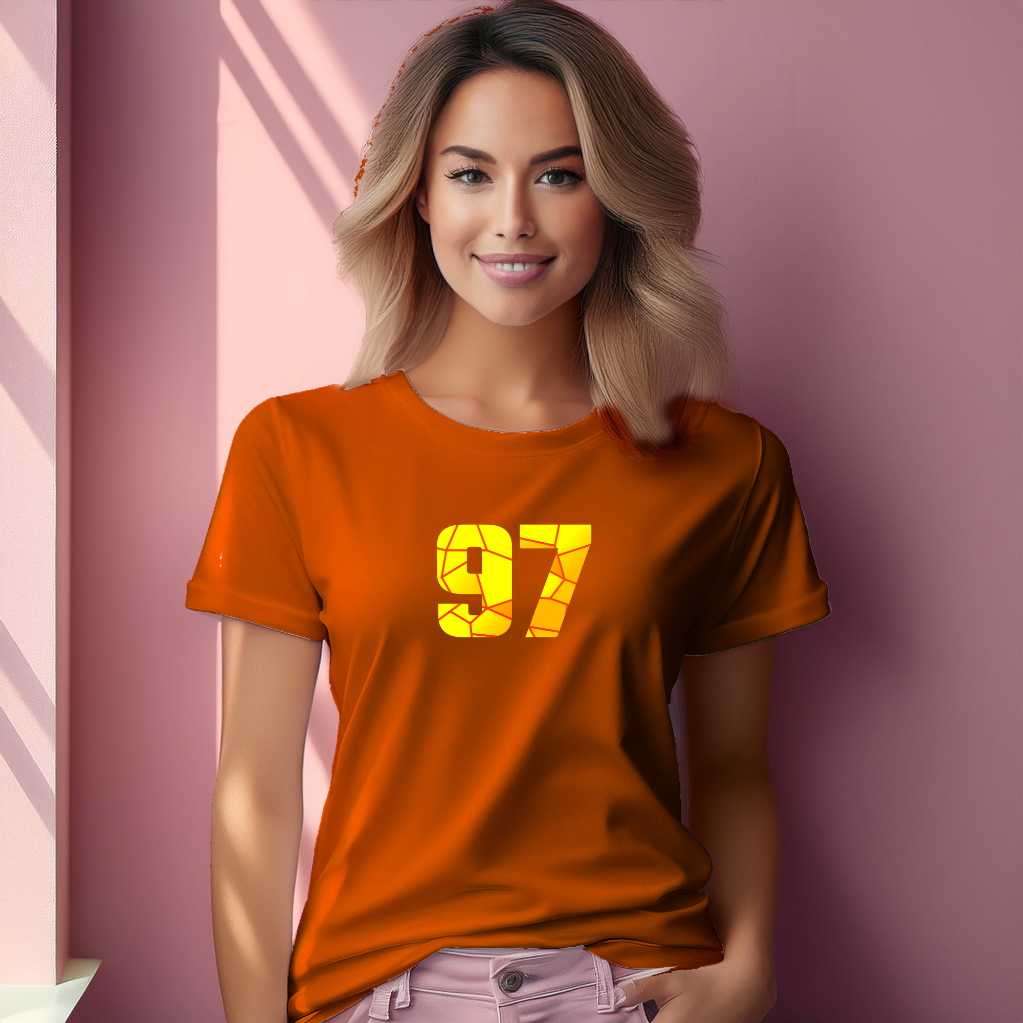 97 Number Women T-Shirt (Orange)