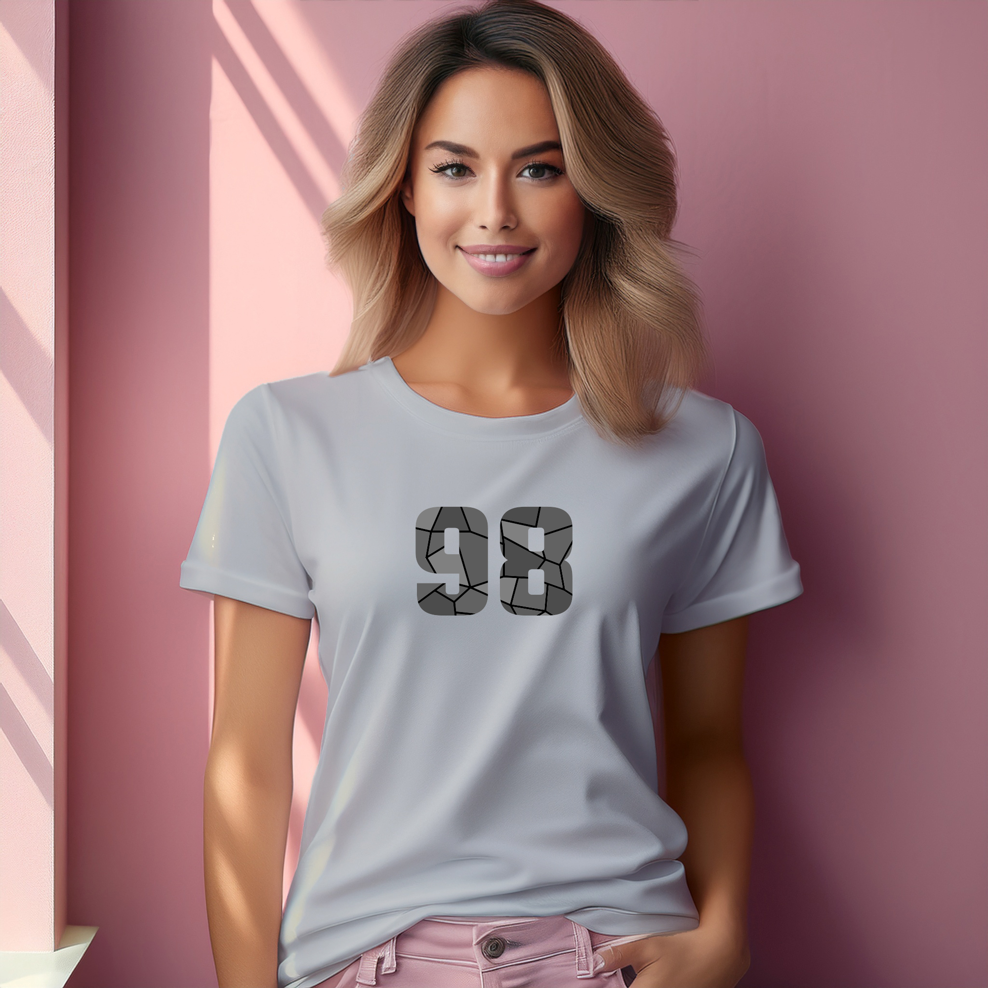 98 Number Women T-Shirt (Melange Grey)