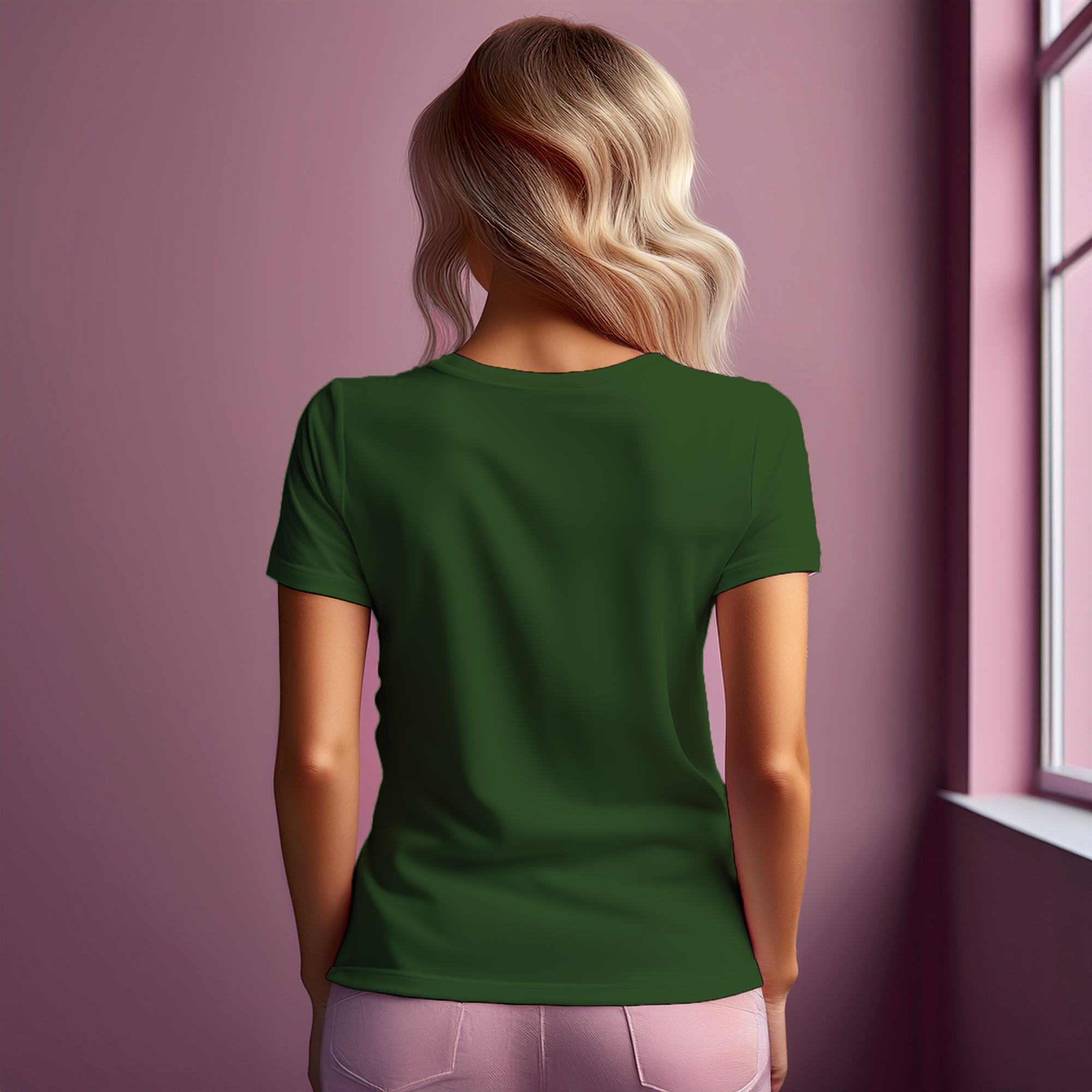 01 Number Women T-Shirt (Olive Green)