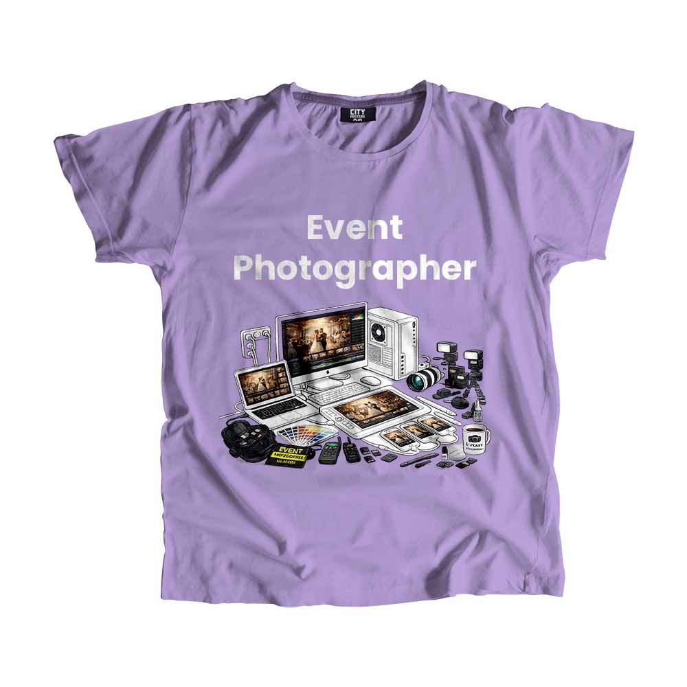 Event Photographer Men Unisex T-Shirt (Iris Lavender) Tech Innovation Unisex T-Shirt