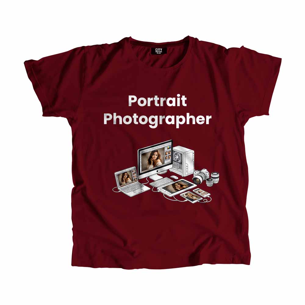 Portrait Photographer Men Unisex T-Shirt (Maroon) Tech Innovation Unisex T-Shirt