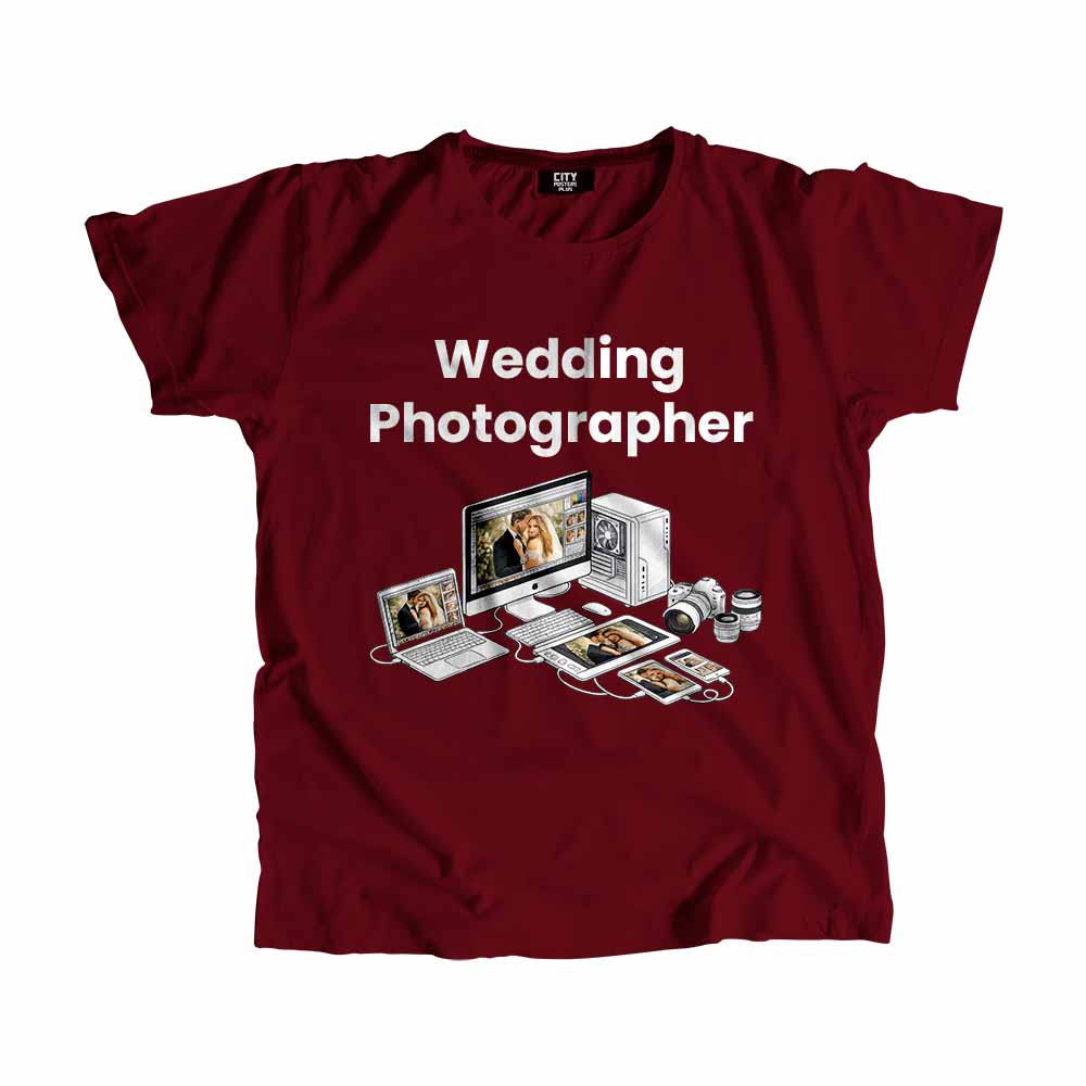 Wedding Photographer Men Unisex T-Shirt (Maroon) Tech Innovation Unisex T-Shirt