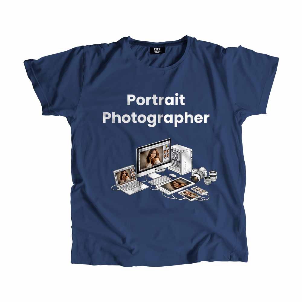 Portrait Photographer Men Unisex T-Shirt (Navy Blue) Tech Innovation Unisex T-Shirt