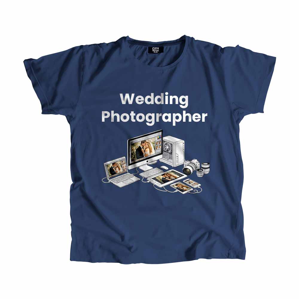Wedding Photographer Men Unisex T-Shirt (Navy Blue) Tech Innovation Unisex T-Shirt