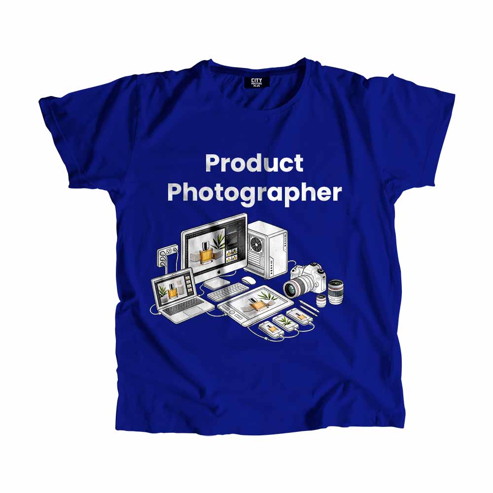 Product Photographer Men Unisex T-Shirt (Royal Blue) Tech Innovation Unisex T-Shirt