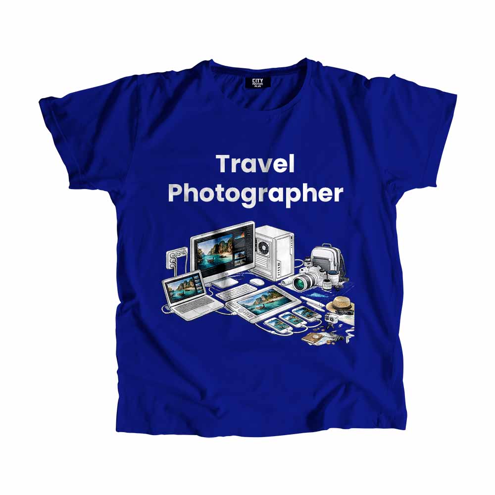 Travel Photographer Men Unisex T-Shirt (Royal Blue) Tech Innovation Unisex T-Shirt