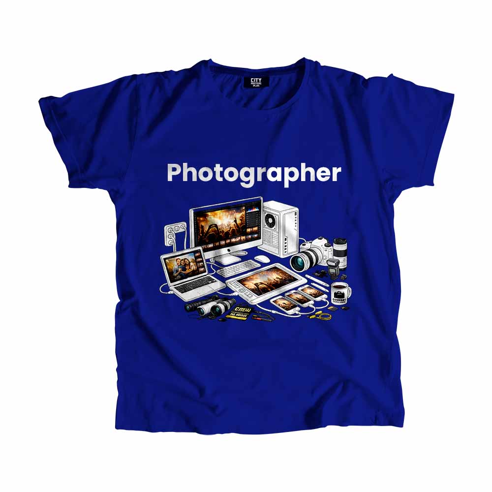Photographer Men Unisex T-Shirt (Royal Blue) Tech Innovation Unisex T-Shirt