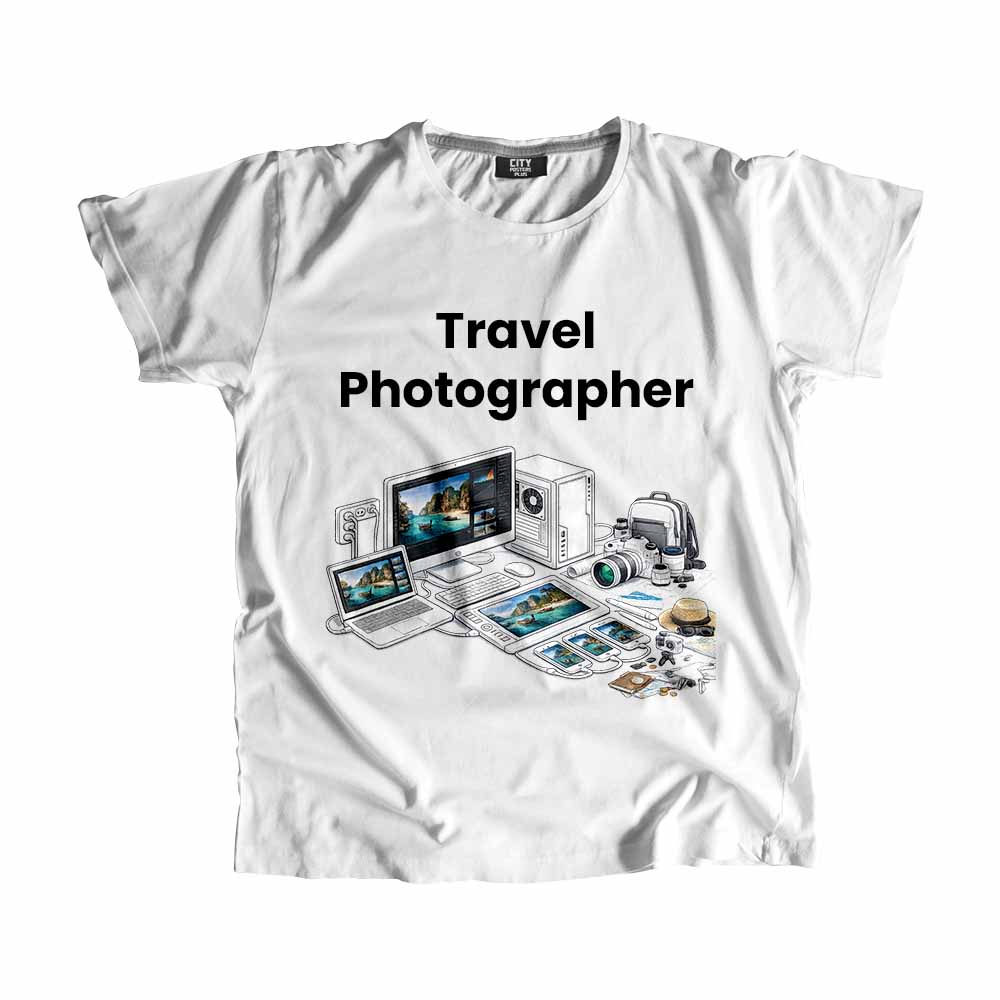 Travel Photographer Men Unisex T-Shirt (White) Tech Innovation Unisex T-Shirt