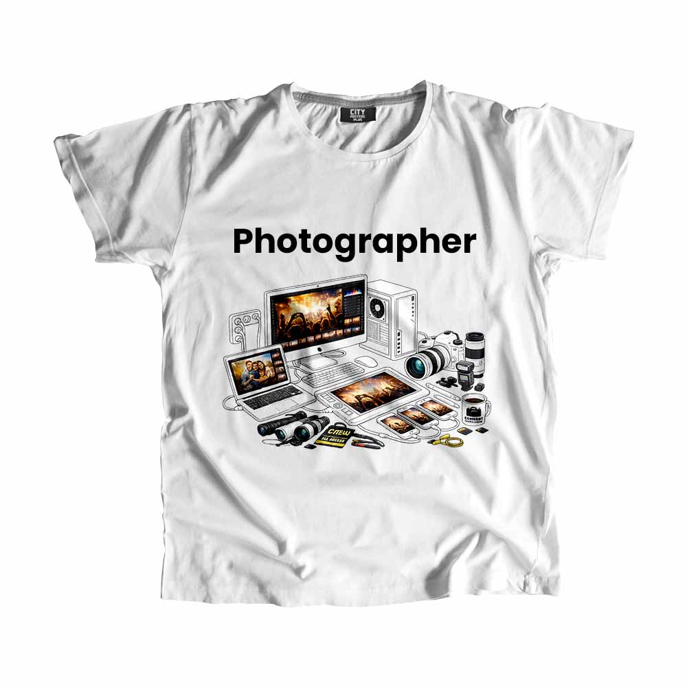Photographer Men Unisex T-Shirt (White) Tech Innovation Unisex T-Shirt