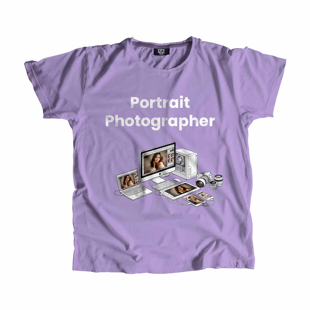 Portrait Photographer Men Unisex T-Shirt (Iris Lavender) Tech Innovation Unisex T-Shirt