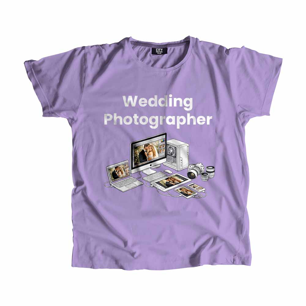 Wedding Photographer Men Unisex T-Shirt (Iris Lavender) Tech Innovation Unisex T-Shirt