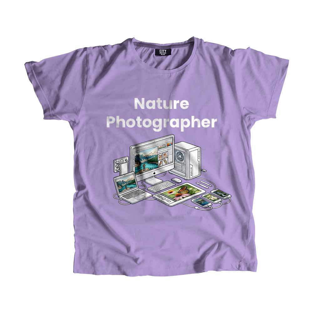 Nature Photographer Men Unisex T-Shirt (Iris Lavender) Tech Innovation Unisex T-Shirt