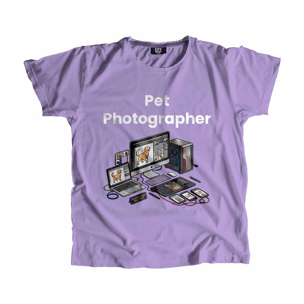 Pet Photographer Men Unisex T-Shirt (Iris Lavender) Tech Innovation Unisex T-Shirt