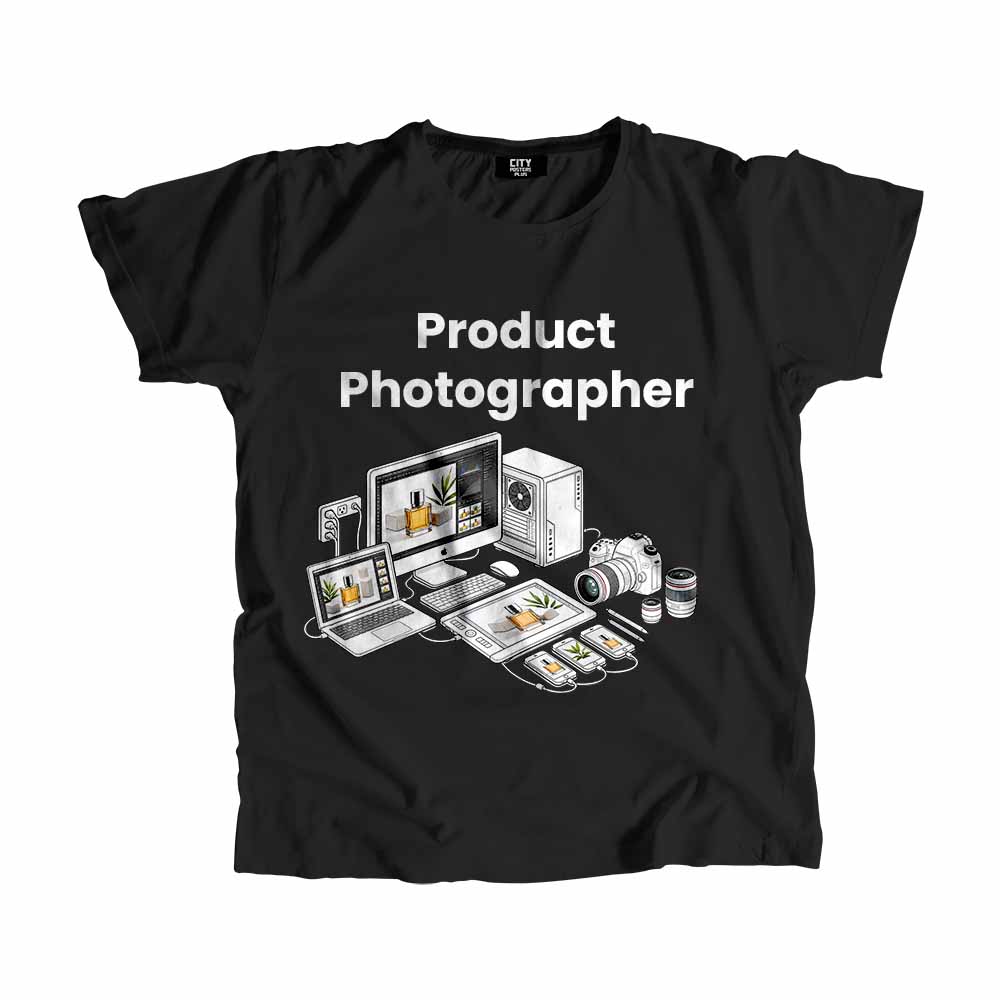 Product Photographer Men Unisex T-Shirt (Black) Tech Innovation Unisex T-Shirt