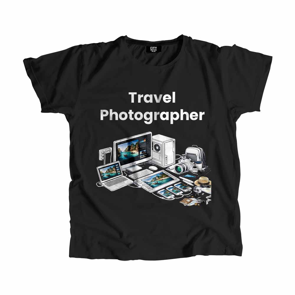 Travel Photographer Men Unisex T-Shirt (Black) Tech Innovation Unisex T-Shirt