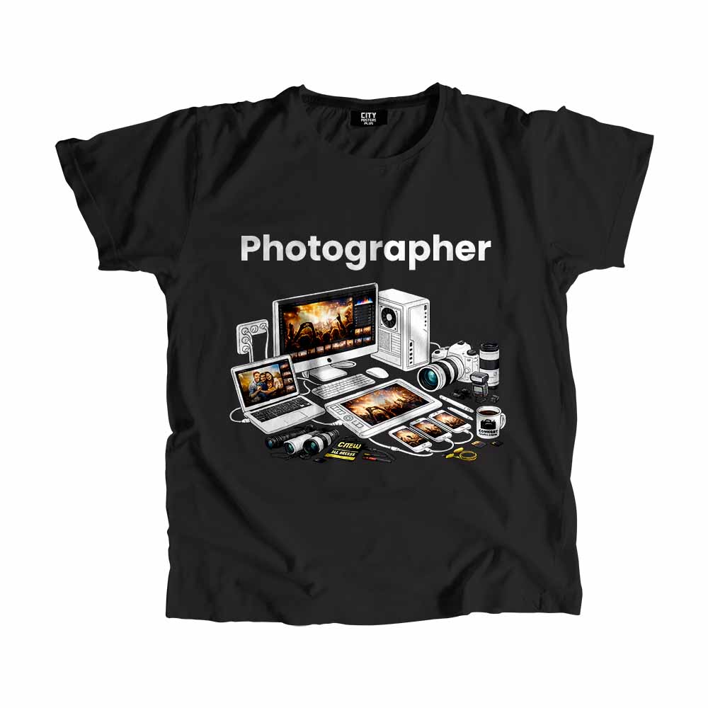 Photographer Men Unisex T-Shirt (Black) Tech Innovation Unisex T-Shirt
