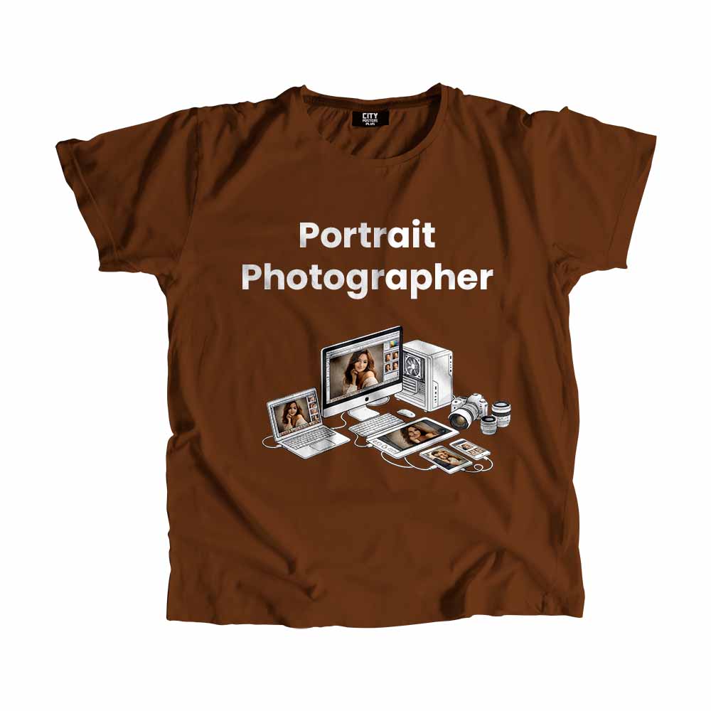 Portrait Photographer Men Unisex T-Shirt (Brown) Tech Innovation Unisex T-Shirt