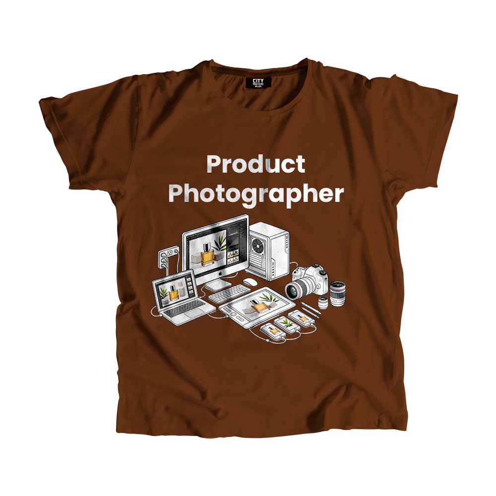 Product Photographer Men Unisex T-Shirt (Brown) Tech Innovation Unisex T-Shirt