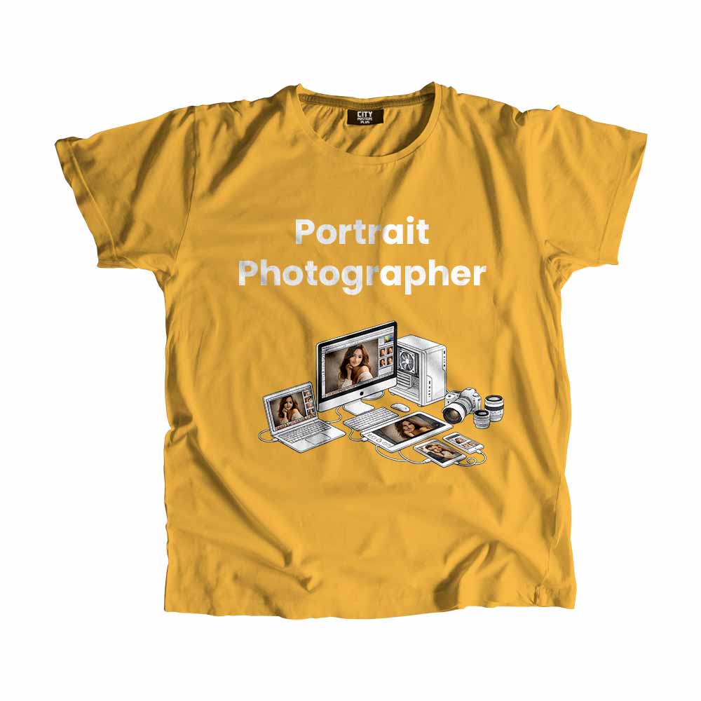 Portrait Photographer Men Unisex T-Shirt (Golden Yellow) Tech Innovation Unisex T-Shirt