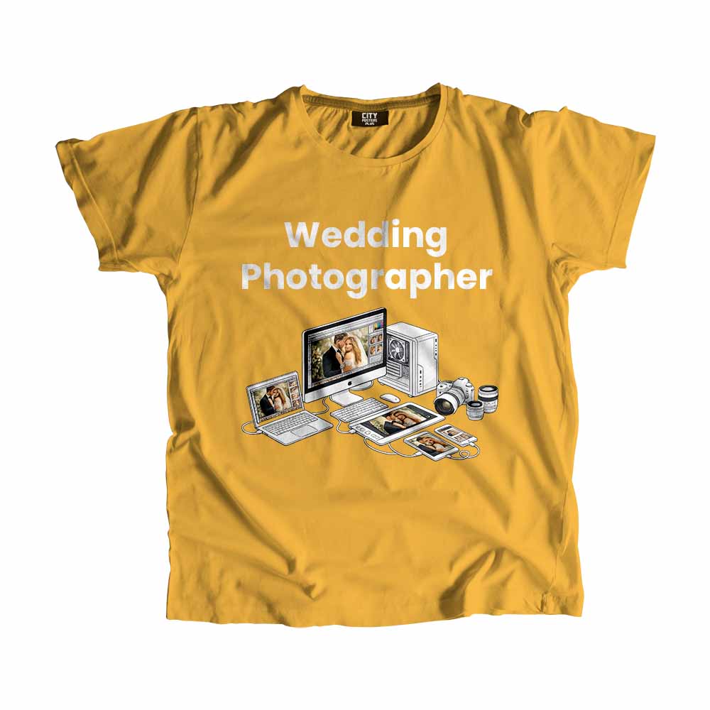 Wedding Photographer Men Unisex T-Shirt (Golden Yellow) Tech Innovation Unisex T-Shirt