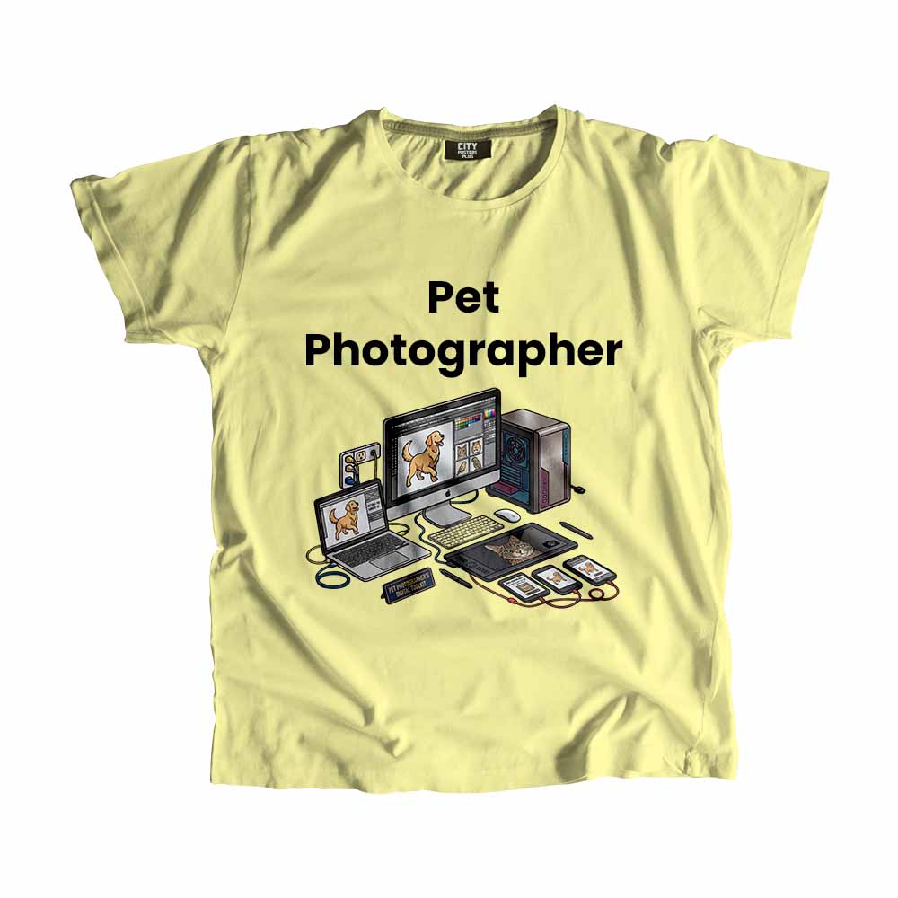 Pet Photographer Men Unisex T-Shirt (Butter Yellow) Tech Innovation Unisex T-Shirt