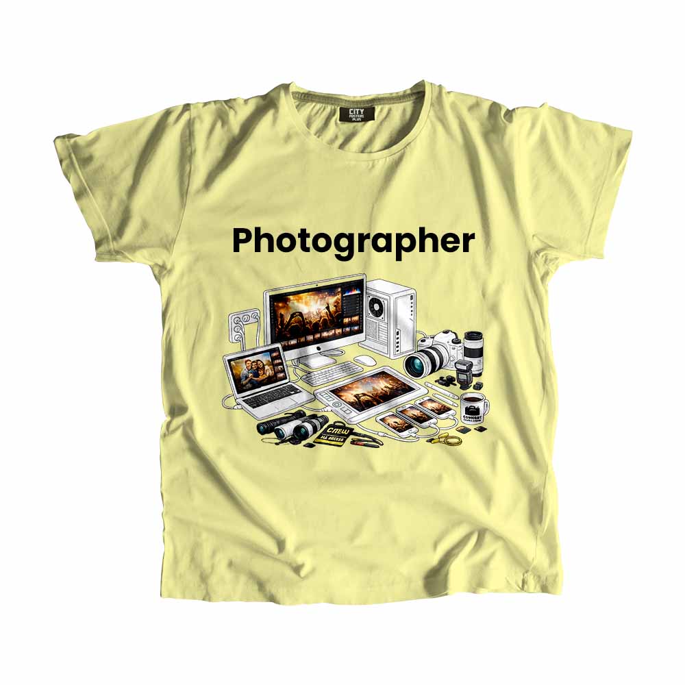 Photographer Men Unisex T-Shirt (Butter Yellow) Tech Innovation Unisex T-Shirt