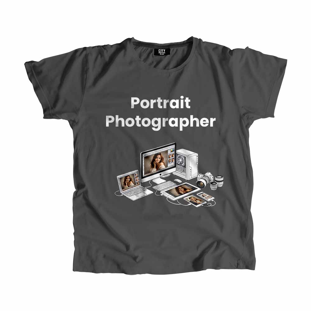 Portrait Photographer Men Unisex T-Shirt (Charcoal Grey) Tech Innovation Unisex T-Shirt