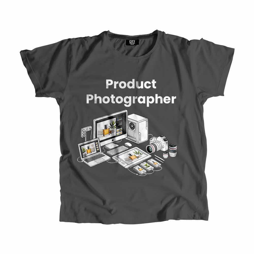Product Photographer Men Unisex T-Shirt (Charcoal Grey) Tech Innovation Unisex T-Shirt