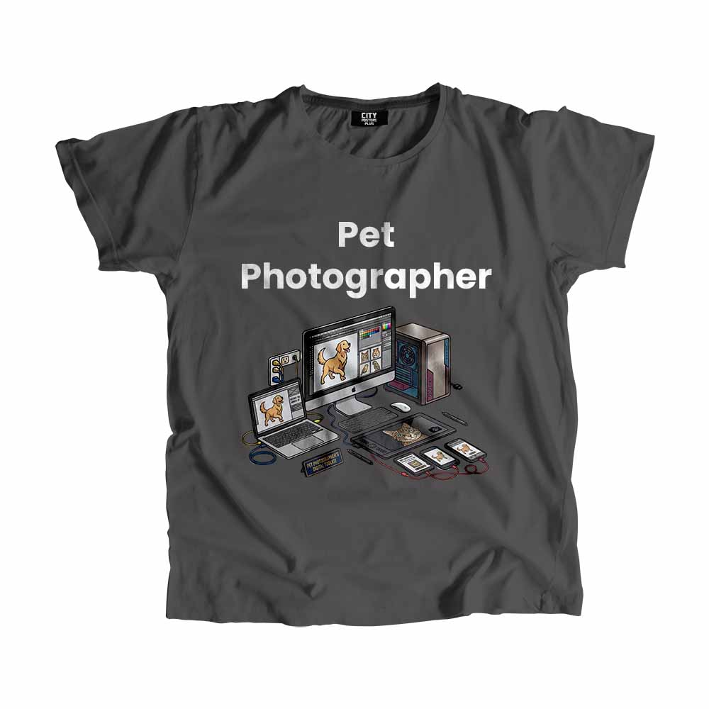 Pet Photographer Men Unisex T-Shirt (Charcoal Grey) Tech Innovation Unisex T-Shirt