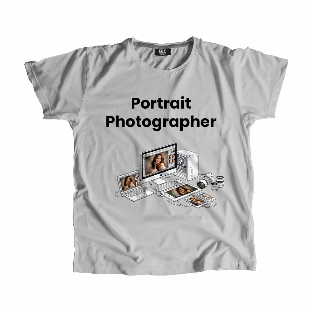 Portrait Photographer Men Unisex T-Shirt (Melange Grey) Tech Innovation Unisex T-Shirt