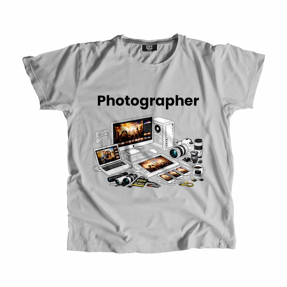 Photographer Men Unisex T-Shirt (Melange Grey) Tech Innovation Unisex T-Shirt
