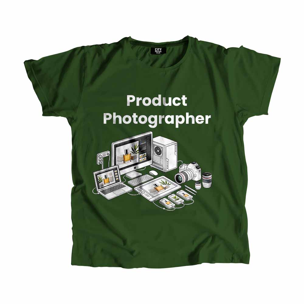 Product Photographer Men Unisex T-Shirt (Olive Green) Tech Innovation Unisex T-Shirt