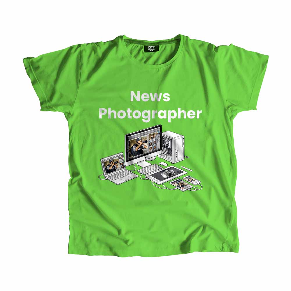 News Photographer Men Unisex T-Shirt (Liril Green) Tech Innovation Unisex T-Shirt