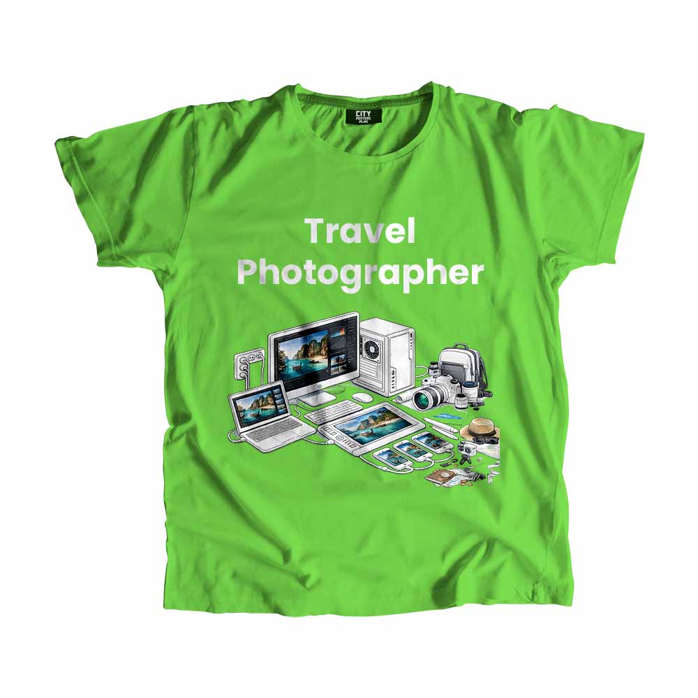 Travel Photographer Men Unisex T-Shirt (Liril Green) Tech Innovation Unisex T-Shirt