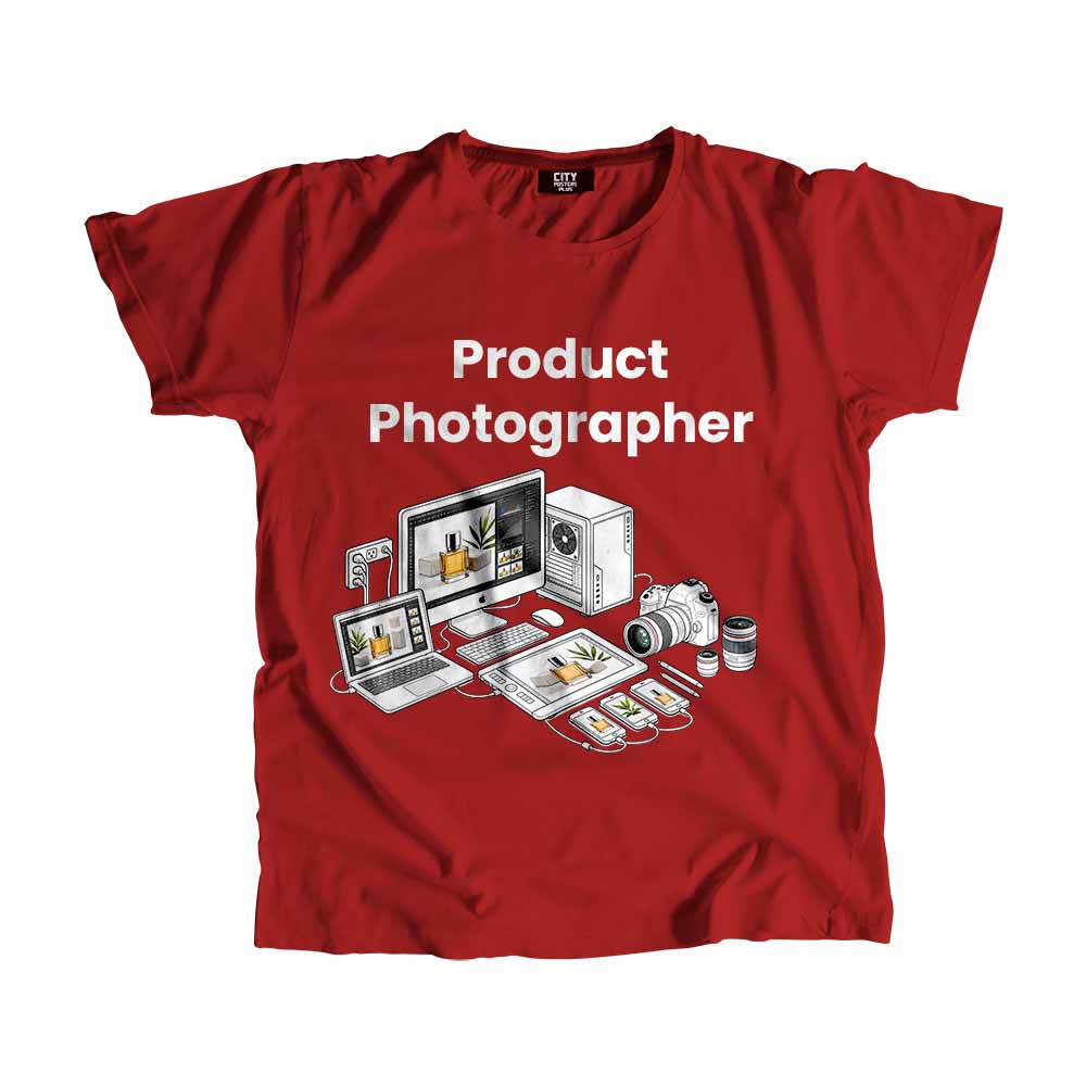 Product Photographer Men Unisex T-Shirt (Red) Tech Innovation Unisex T-Shirt
