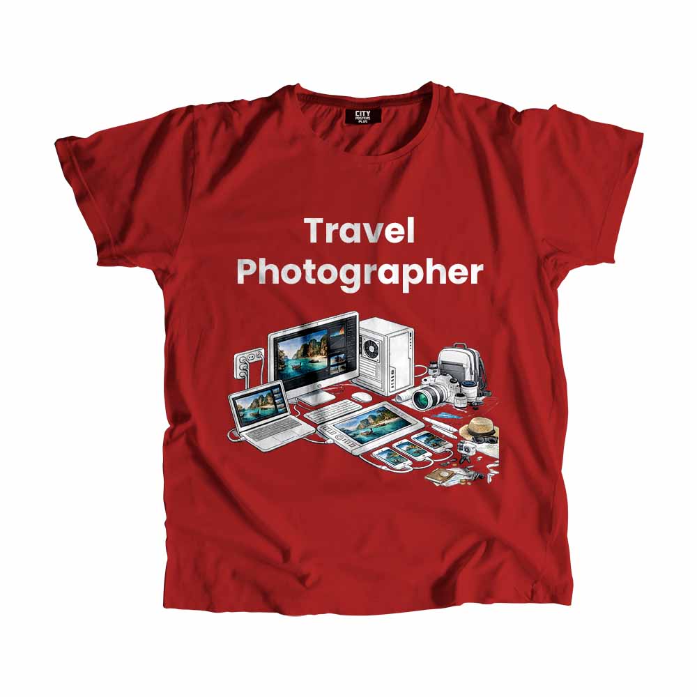 Travel Photographer Men Unisex T-Shirt (Red) Tech Innovation Unisex T-Shirt