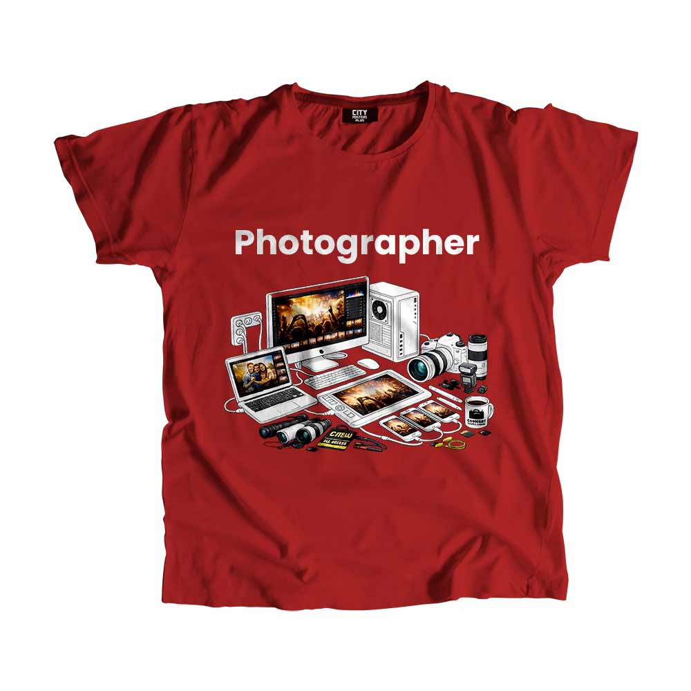 Photographer Men Unisex T-Shirt (Red) Tech Innovation Unisex T-Shirt