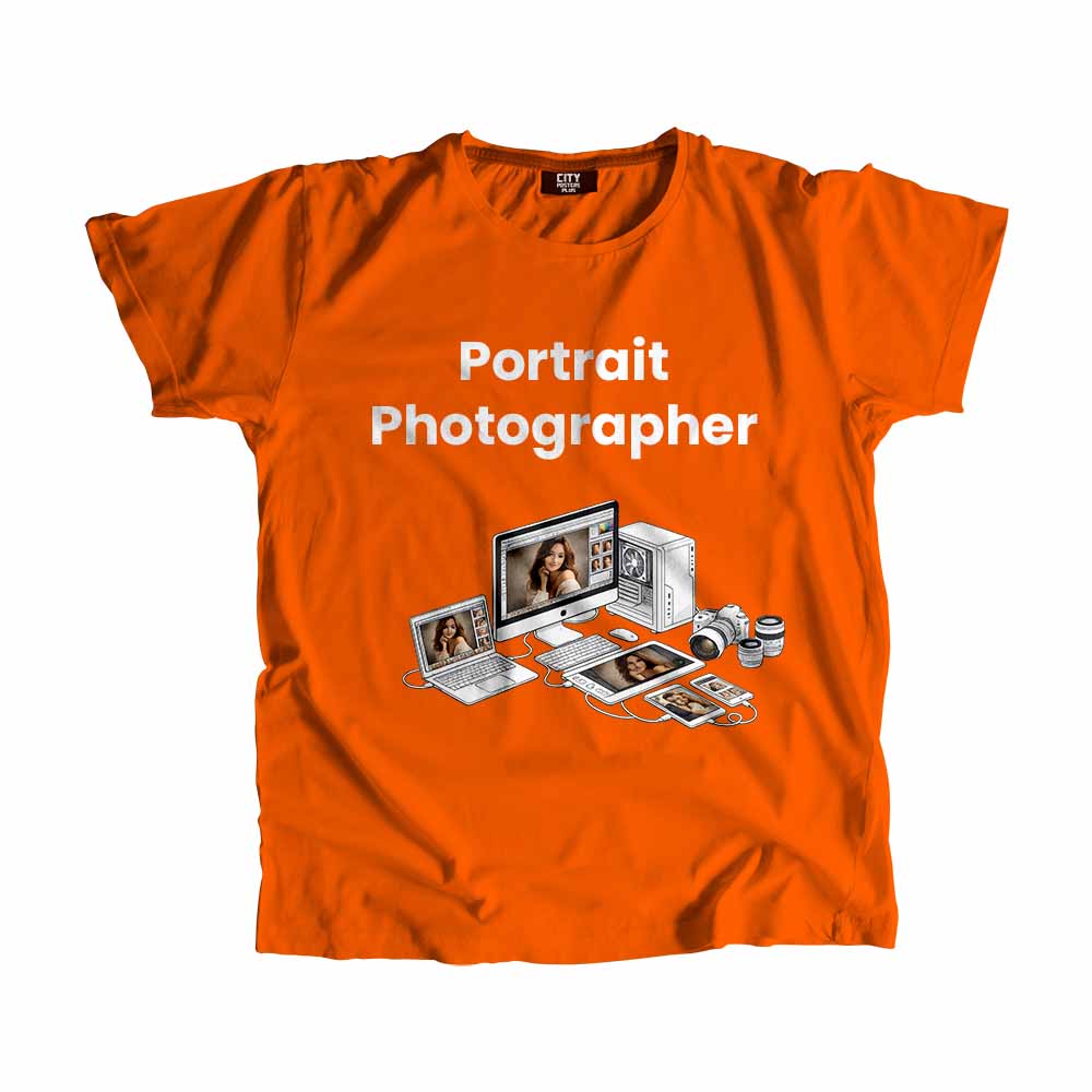 Portrait Photographer Men Unisex T-Shirt (Orange) Tech Innovation Unisex T-Shirt