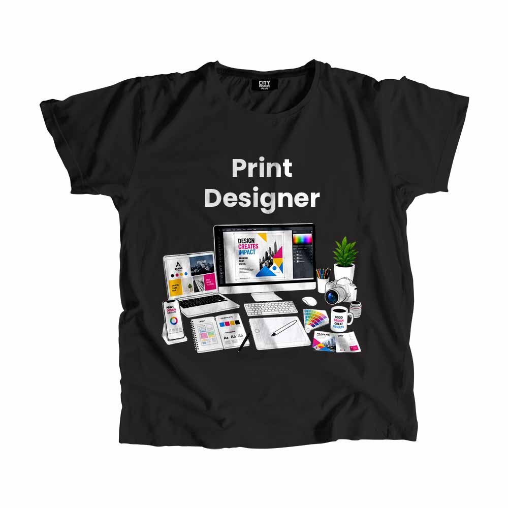 Print Designer Men Unisex T-Shirt (Black) Tech Innovation Unisex T-Shirt