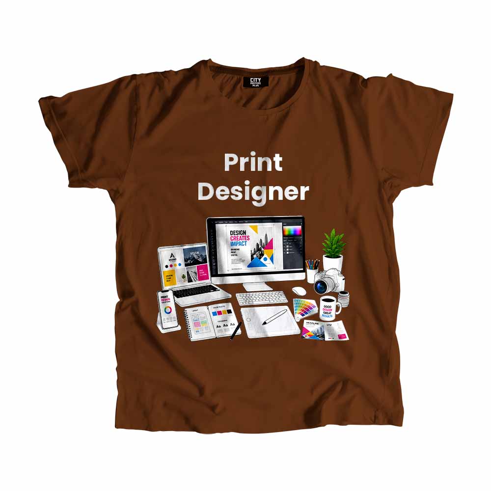 Print Designer Men Unisex T-Shirt (Brown) Tech Innovation Unisex T-Shirt