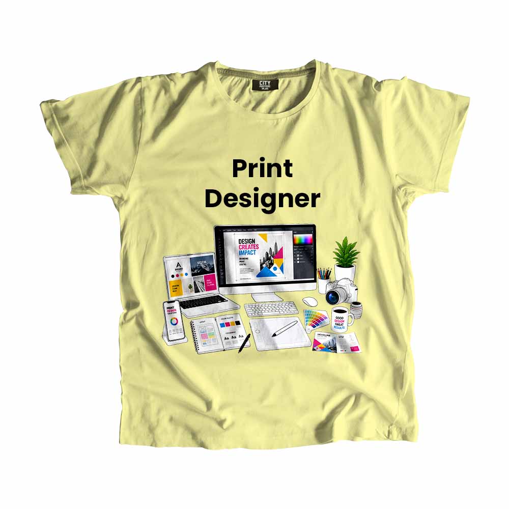 Print Designer Men Unisex T-Shirt (Butter Yellow) Tech Innovation Unisex T-Shirt