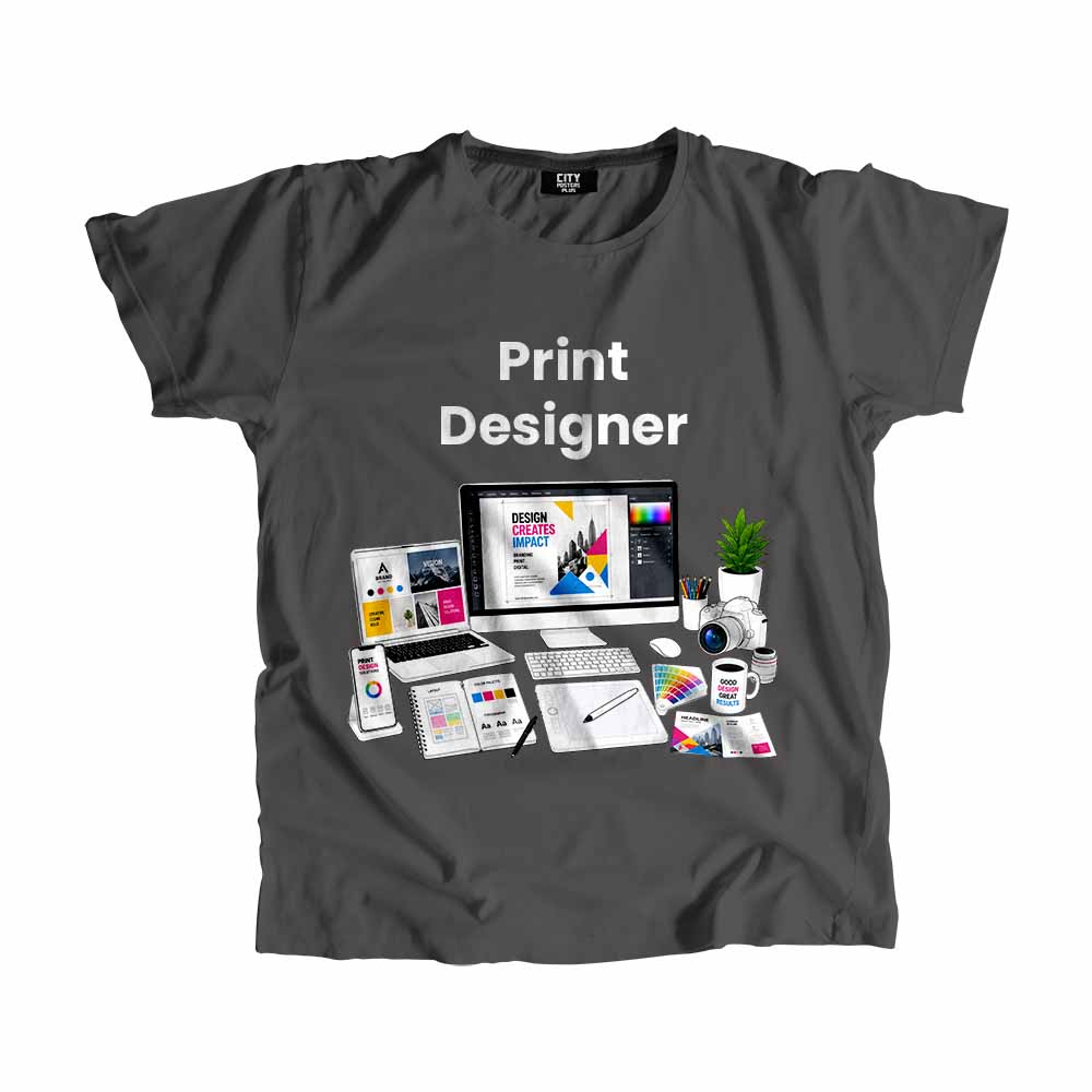 Print Designer Men Unisex T-Shirt (Charcoal Grey) Tech Innovation Unisex T-Shirt