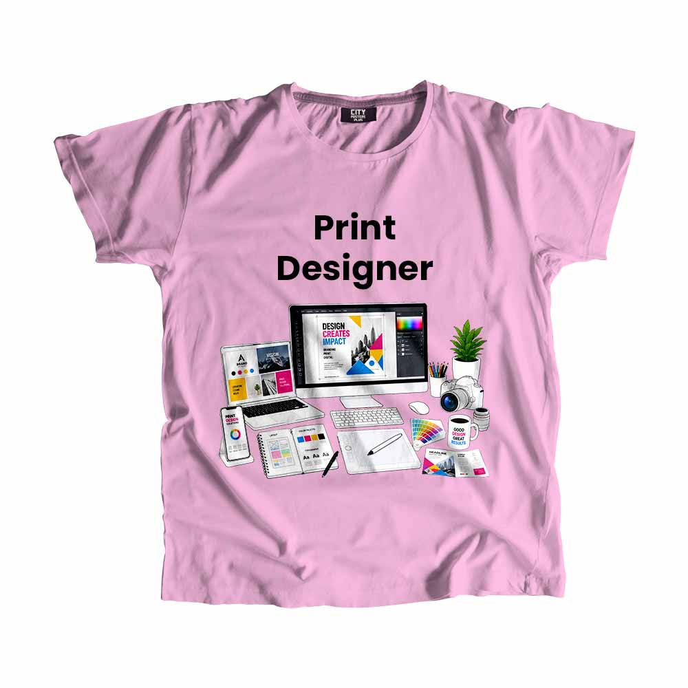 Print Designer Men Unisex T-Shirt (Light Pink) Tech Innovation Unisex T-Shirt