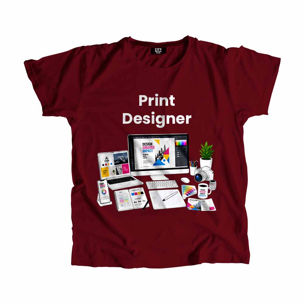 Print Designer Men Unisex T-Shirt (Maroon) Tech Innovation Unisex T-Shirt