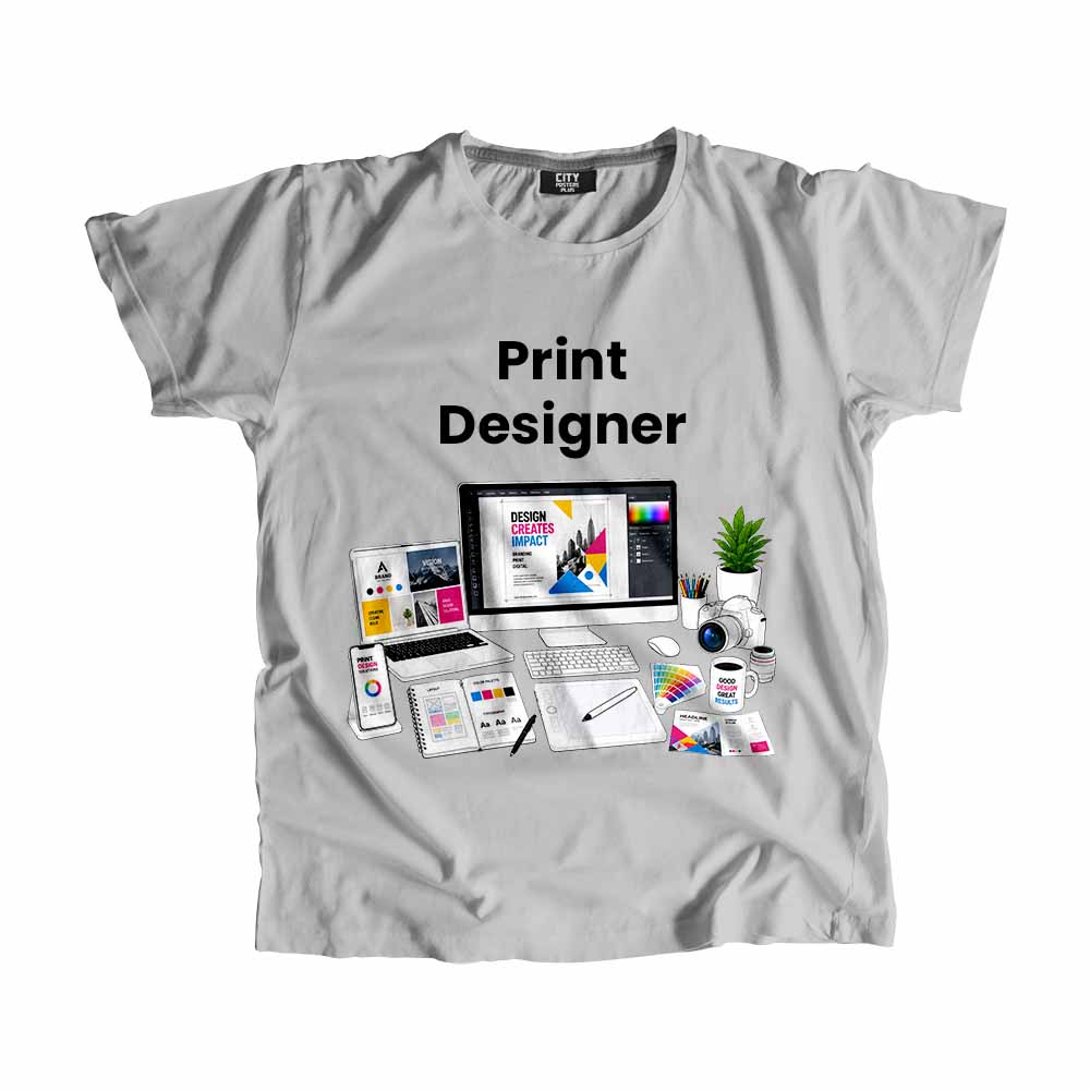 Print Designer Men Unisex T-Shirt (Melange Grey) Tech Innovation Unisex T-Shirt